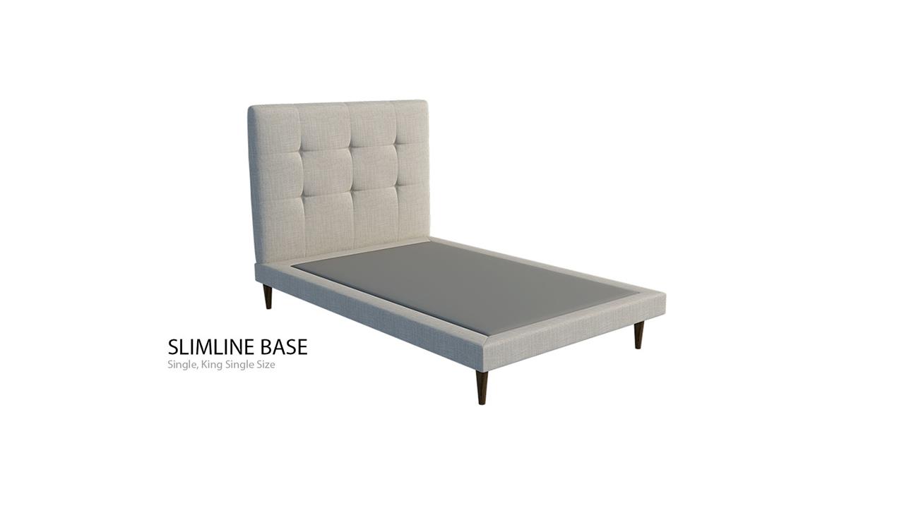 Luxemburg custom upholstered bed head with choice of standard base