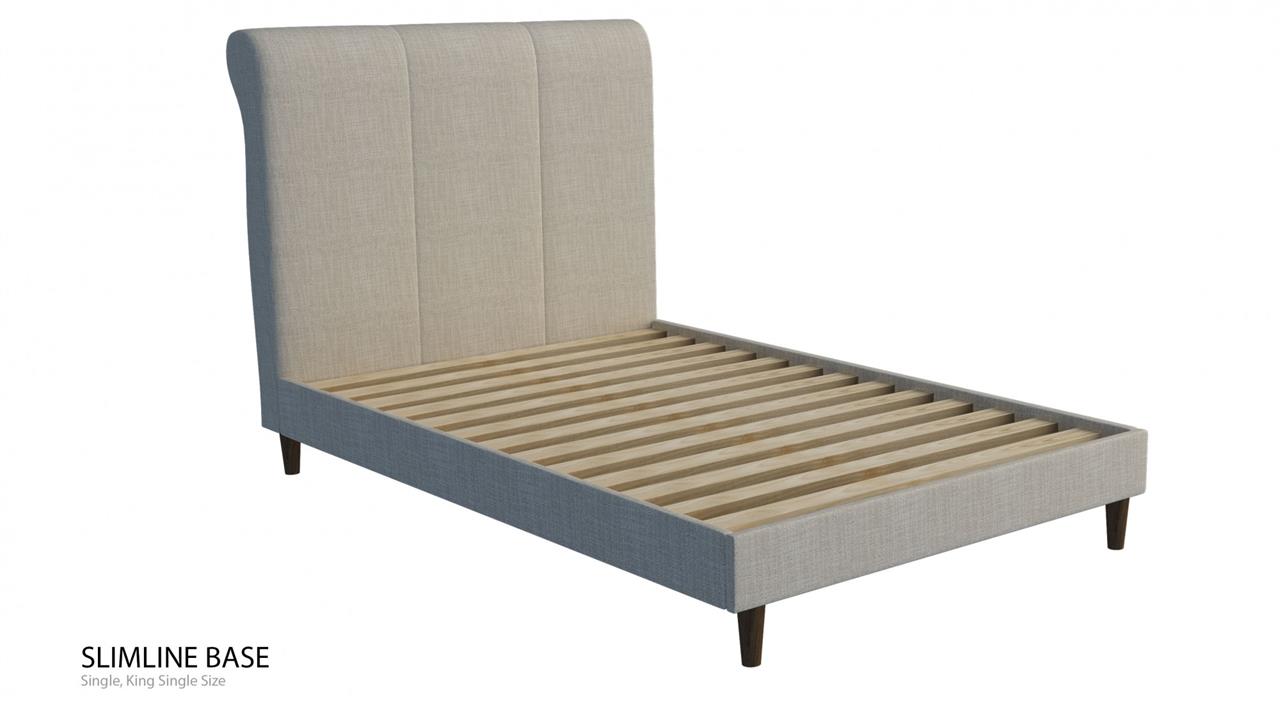 Bruno custom upholstered bed with choice of standard base