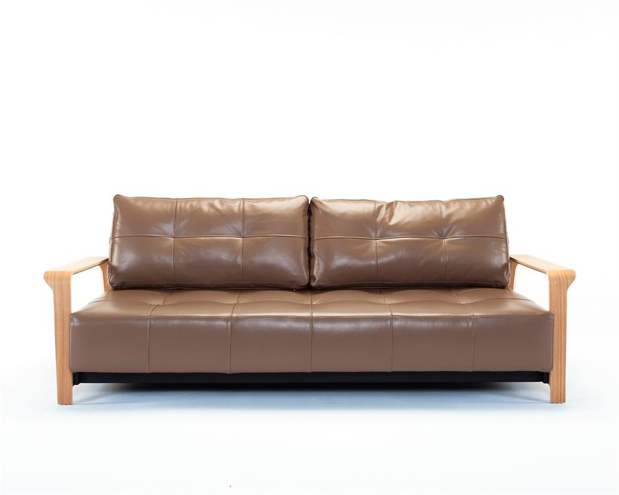 Ran deluxe queen clear oak arms sofa bed - innovation living