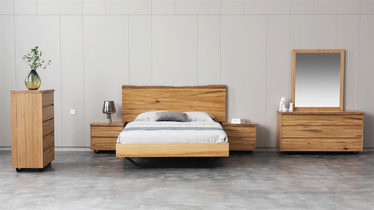 Dexter floating timber bedframe with suit