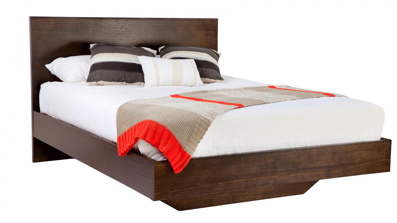 Bari custom timber bed frame with floating base display model