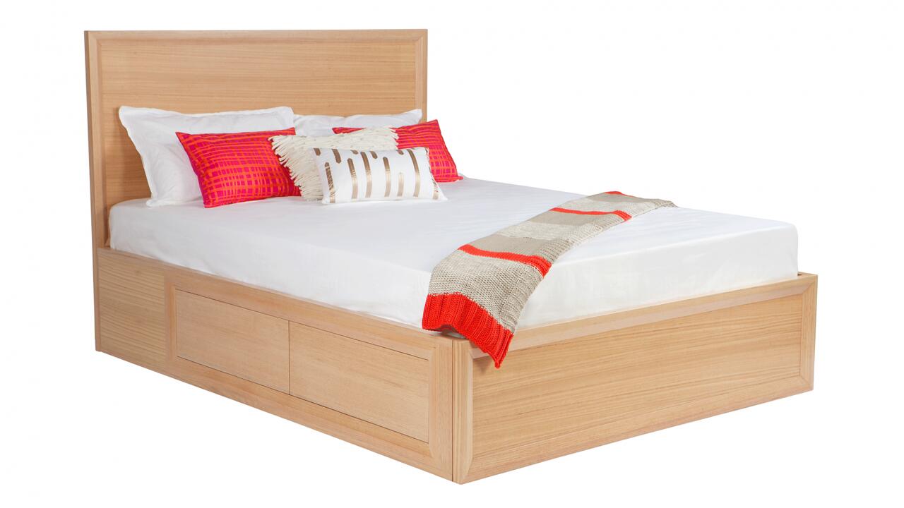 Clempton custom timber 4 drawers storage bed frame display model