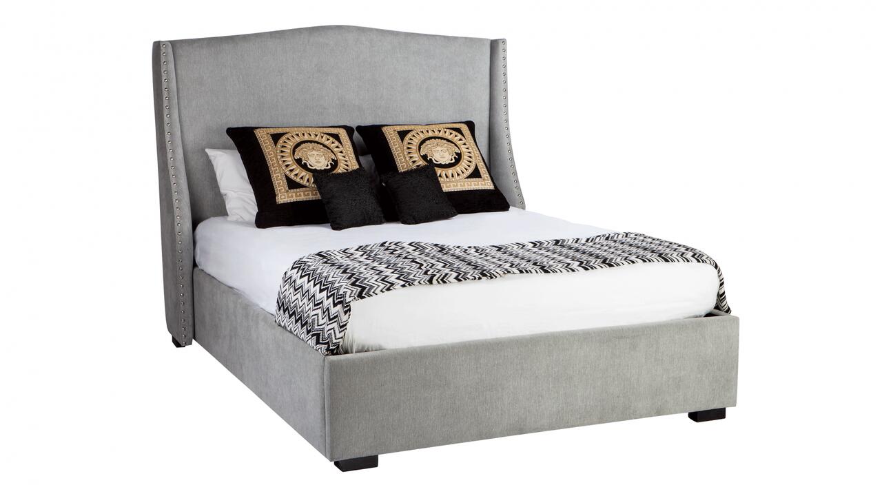 Balmoral custom upholstered bed with deluxe base discounted floor display