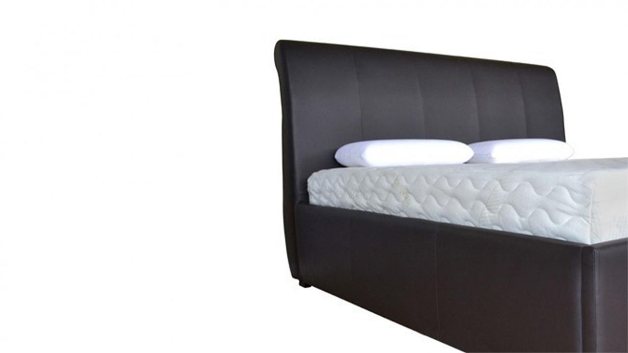 Bruno custom upholstered bed frame with choice of storage base