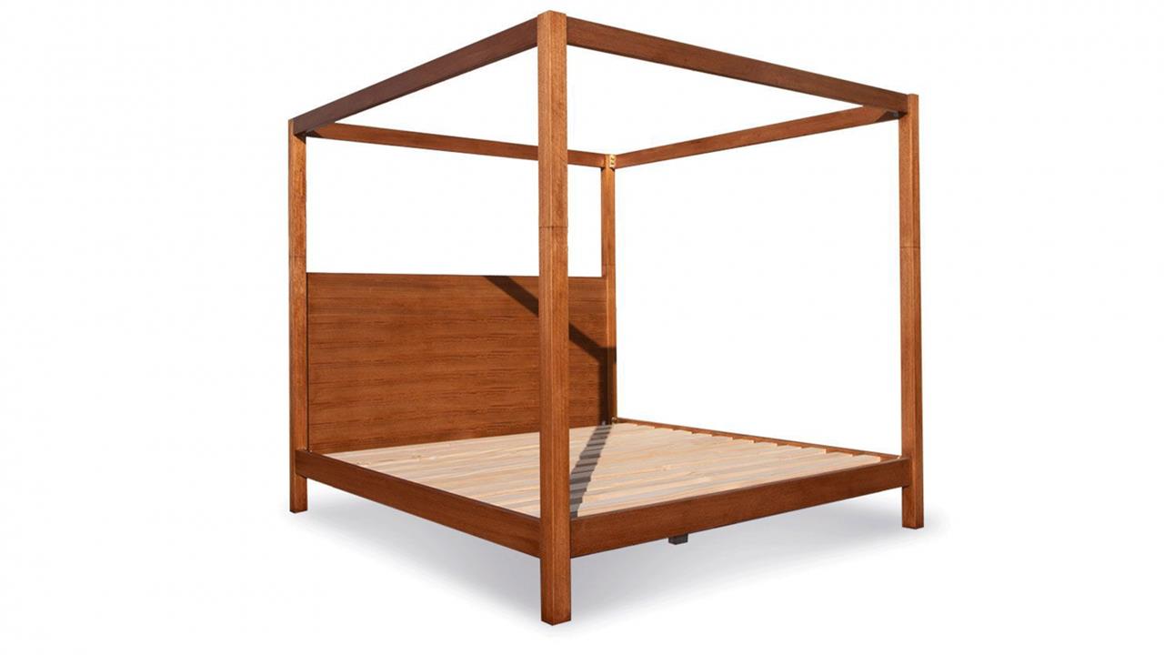 Cube custom four poster timber bed frame