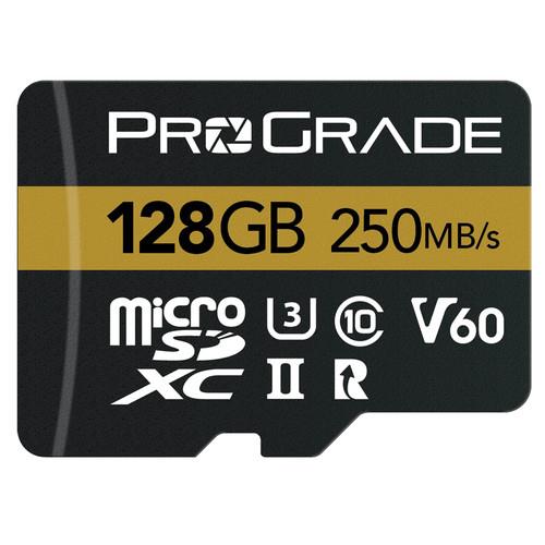 ProGrade Digital 128GB MicroSDXC UHS-II V60 Gold Memory Card w/ Adapter