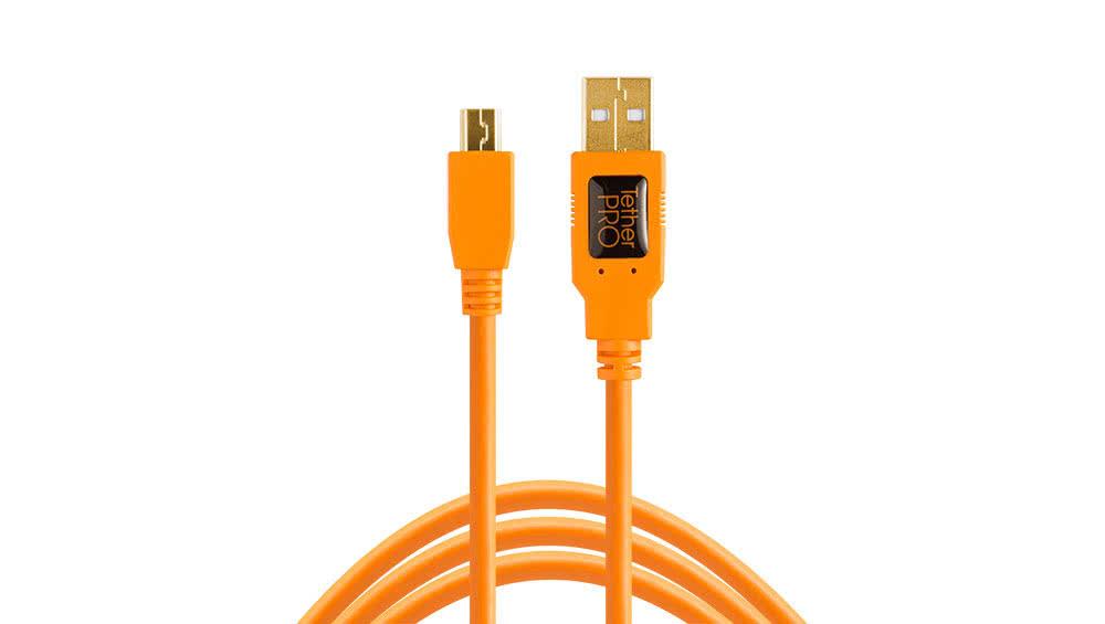 Tether tools TetherPro USB 2 Male to Mini-B 5-Pin 4.6m - Orange | Black
