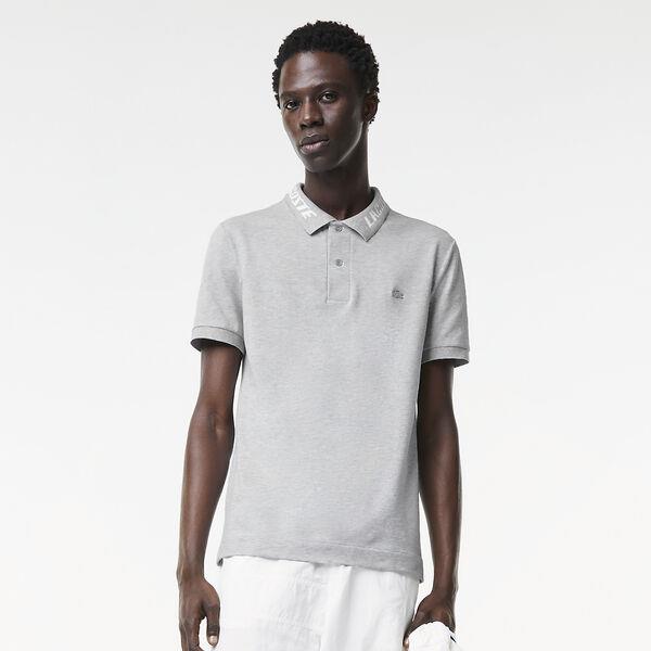 Men's Branded Slim Fit Stretch Piqué Polo Shirt