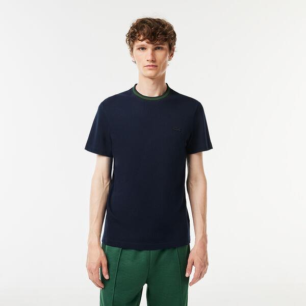 Men's Stripe Collar Stretch Piqué T-shirt
