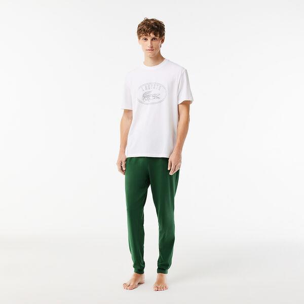 Pajama set with contrast logo print pants