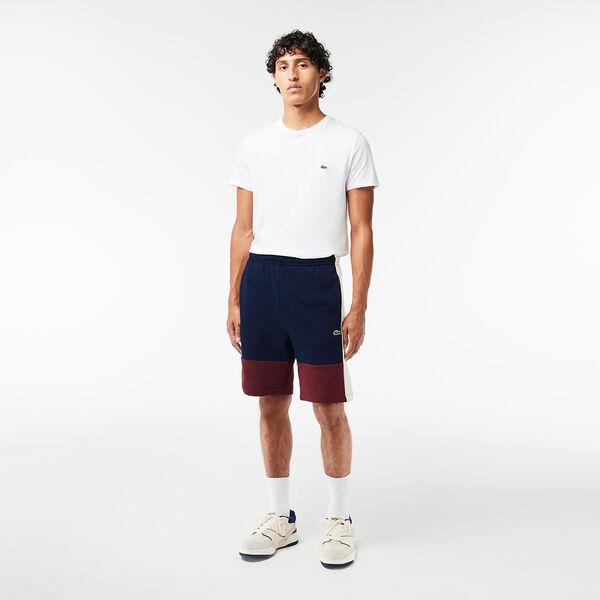 Men's Regular Fit Brushed Fleece Colourblock Jogger Shorts