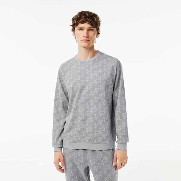 Men's Printed Cotton Fleece Lounge Sweatshirt