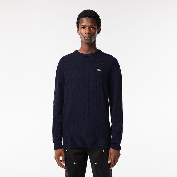 Men's Crew neck with cable detail