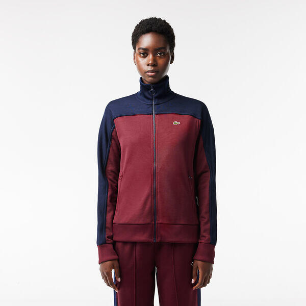 Women's Paris Zipped Colourblock Cotton Piqué Sweatshirt