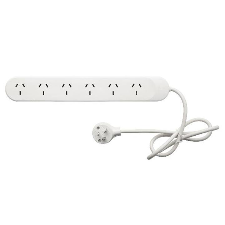 HPM Twin Pack - 6 Outlet Powerboard with overload protection White R105/6TWIN