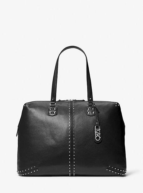 MK Astor Extra-Large Studded Leather Weekender Bag - Black - Michael Kors
