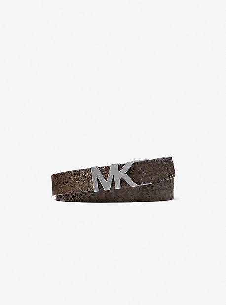 MK 4-in-1 Signature Logo Belt Box Set - Brown - Michael Kors