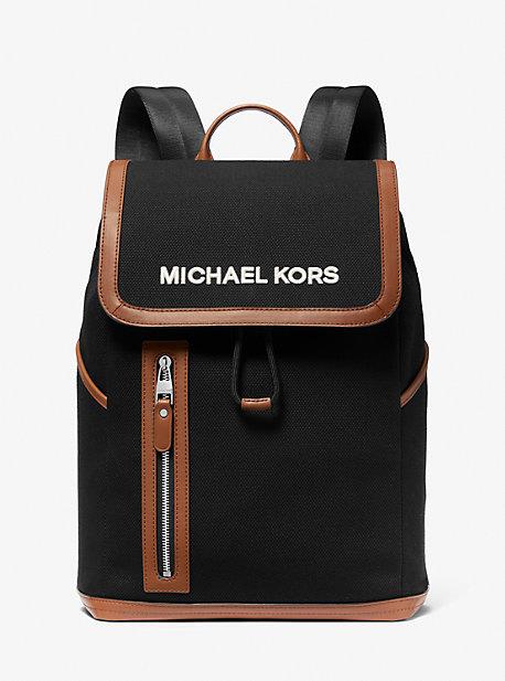 MK Brooklyn Cotton Canvas Backpack - Black - Michael Kors