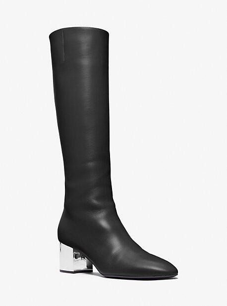 MK Ali Leather Boot - Black - Michael Kors