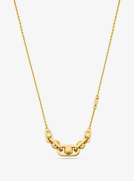 MK Astor Precious Metal-Plated Sterling Silver Link Necklace - Gold - Michael Kors