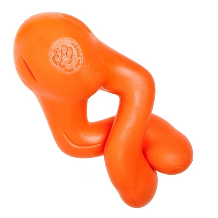 West Paw Tizzi Treat & Tug Toy for Tough Dogs - Large - Orange