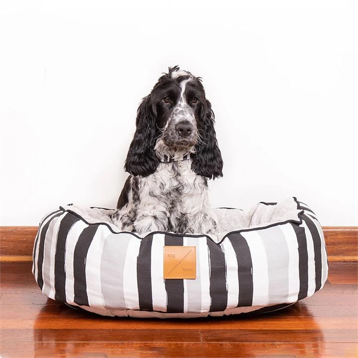 Mog & Bone 4 Seasons Reversible Dog Bed - Pebble Black Brush Stroke - Large