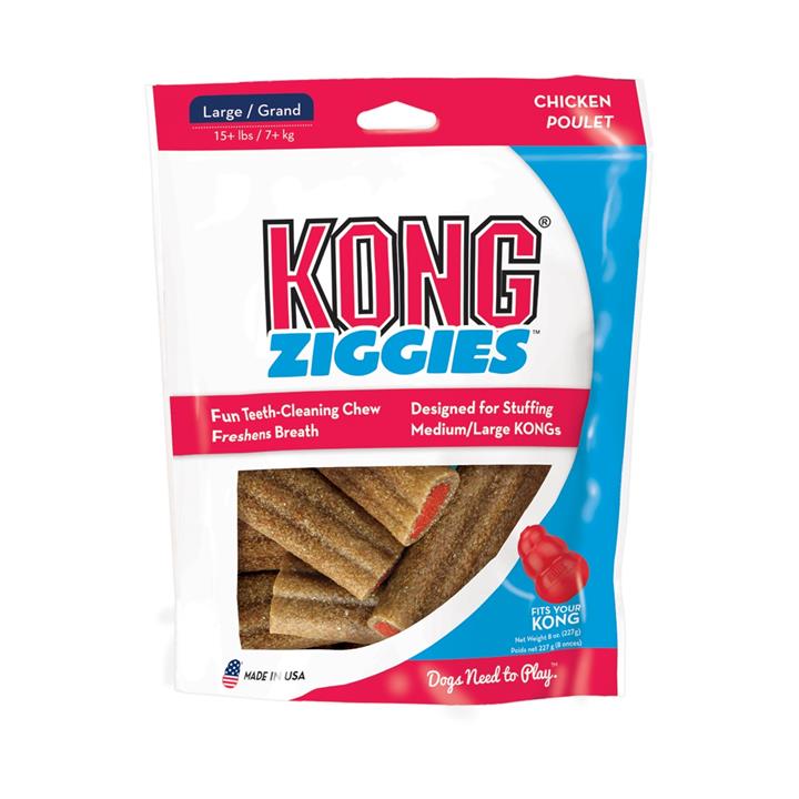4 x KONG Stuff'N Ziggies Chicken Flavoured Dog Treats - Made in USA - Large