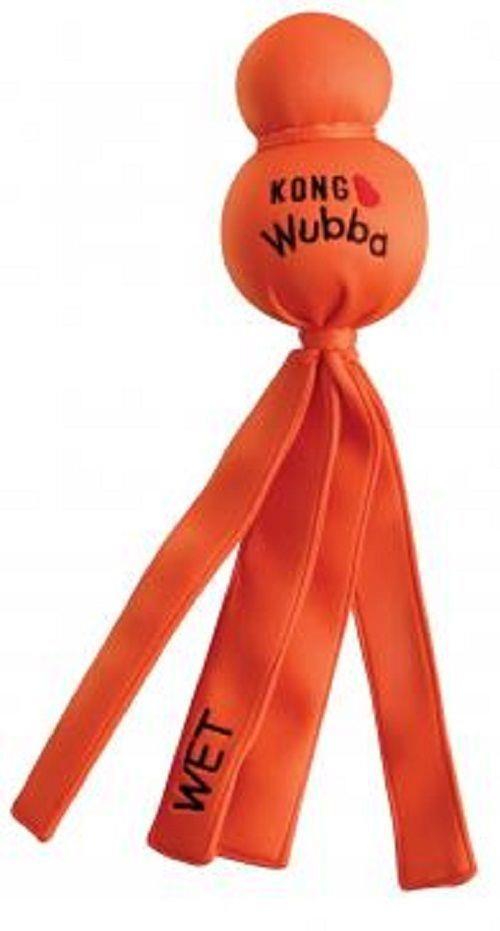 3 x KONG Wet Water Wubba Floating Tug Dog Toy - Large - Assorted Colours
