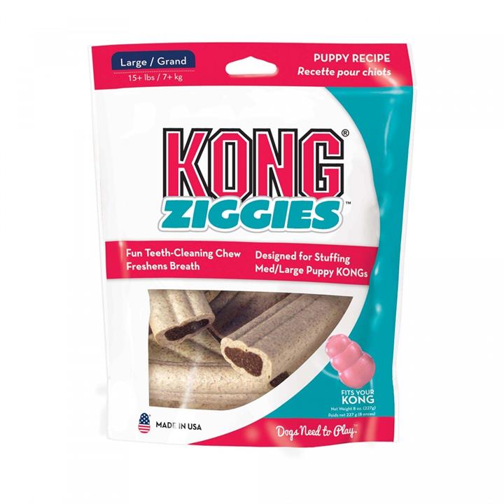 4 x KONG Stuff'N Ziggies Puppy Recipe Breath Freshening Dog Treats - Made in USA - Large