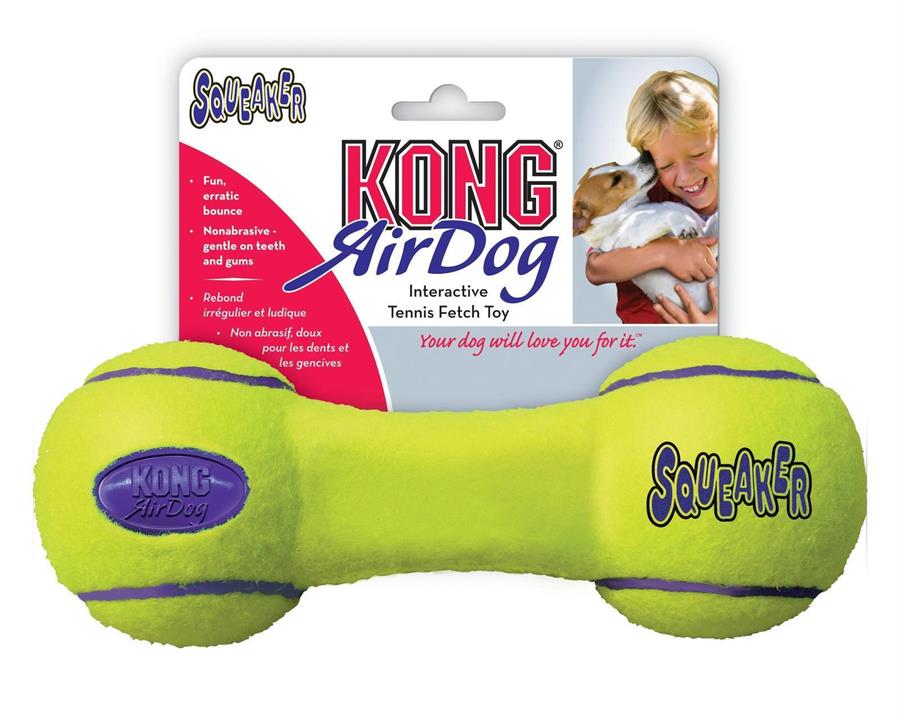 3 x KONG AirDog Squeaker Dumbbell Fetch Dog Toy - Small
