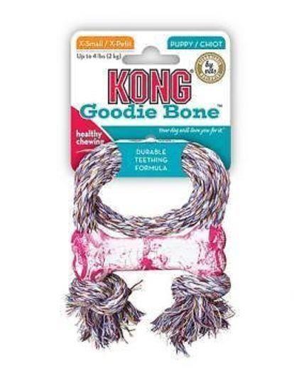 4 x KONG Puppy Goodie Bone wRope X Small