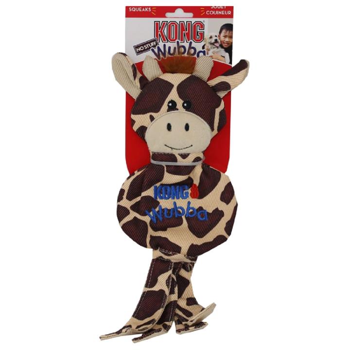 3 x KONG Wubba No Stuff Squeaker Dog Toy - Large Giraffe