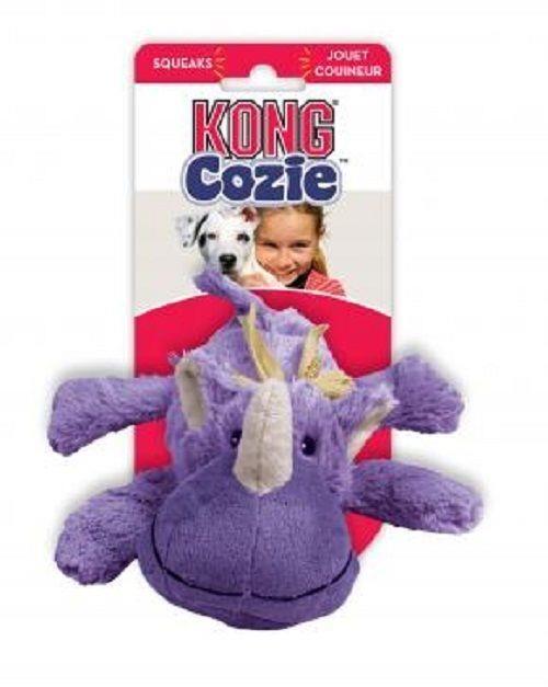 3 x KONG Cozie - Low Stuffing Snuggle Dog Toy - Rosie the Rhino - Medium