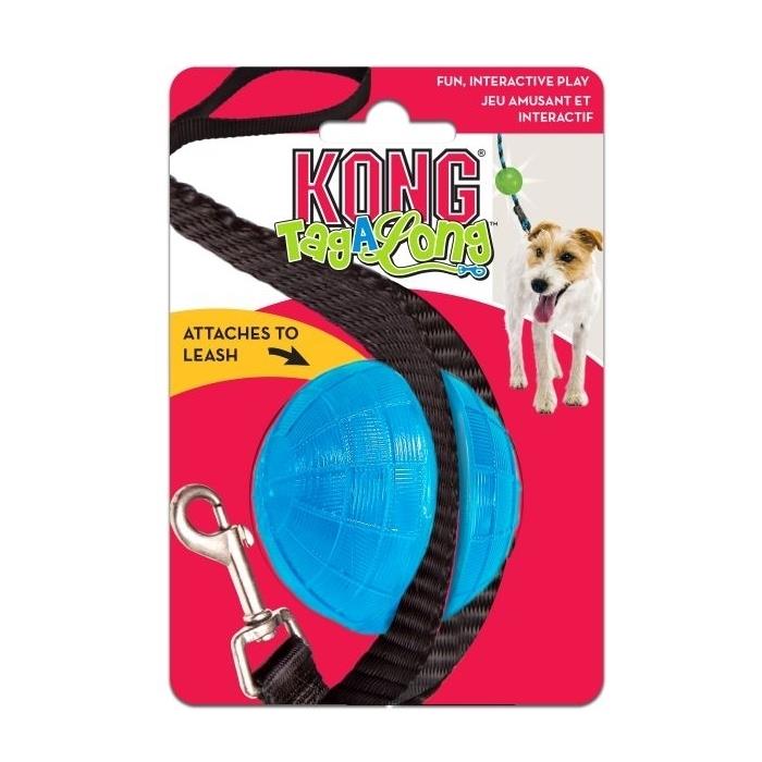 4 x KONG TagALong Leash Attach Fetch Ball in Assorted Colours