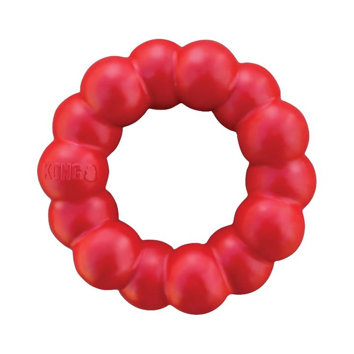 3 x KONG Natural Red Rubber Ring Dog Toy for Healthy Teeth & Gums - X-Large