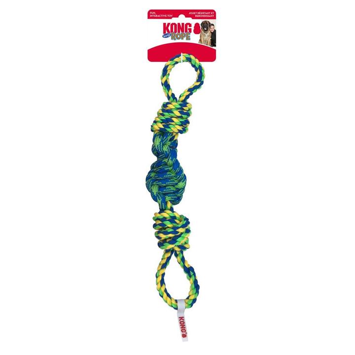4 x KONG Rope Bunji Tug Dog Toy in Assorted Colours Bulk Large