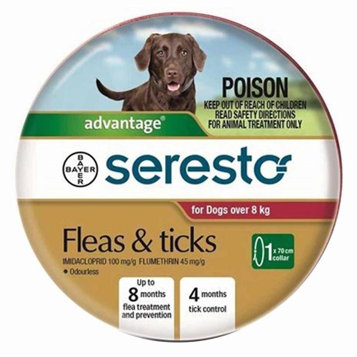 Seresto Flea & Tick Collar for Dogs Over 8kg - Up to 8 Month Protection