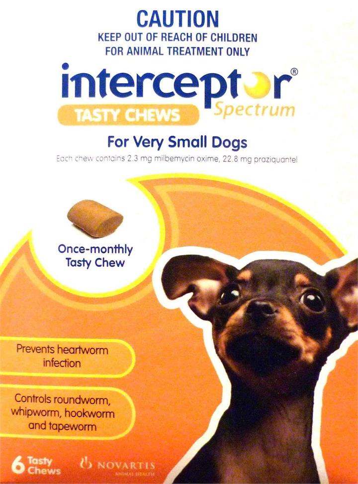 Interceptor Wormer - Very Small Dog Up to 4kg - 3pk