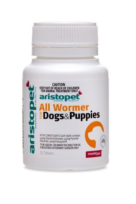 Aristopet Intestinal All Wormer Tablets for Puppies and Small Dogs - 50 Pack