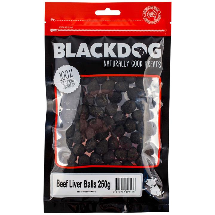 Black Dog Australian Beef Liver Balls Dog Treats 250g