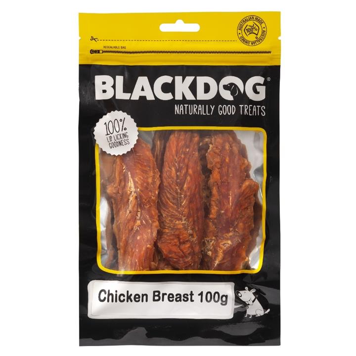 Black Dog Naturally Dried Australian Chicken Fillet Breast Dried Dog Treats - 100g