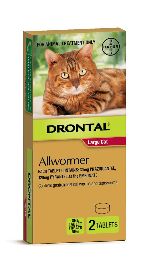Drontal All-Wormer for Big Cats Up to 6kg - 2 Tablets