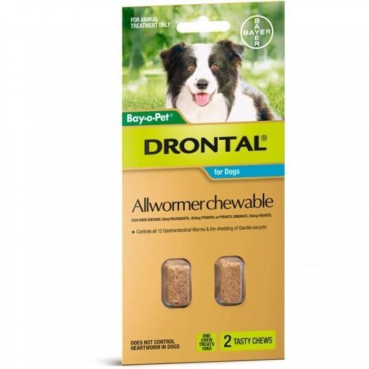 Drontal All-Wormer for Medium Dogs up to 10kg - 2 Chews