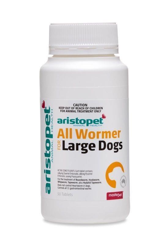 AristoPet Intestinal All Wormer Tablets for Large Dogs 50 Tablets