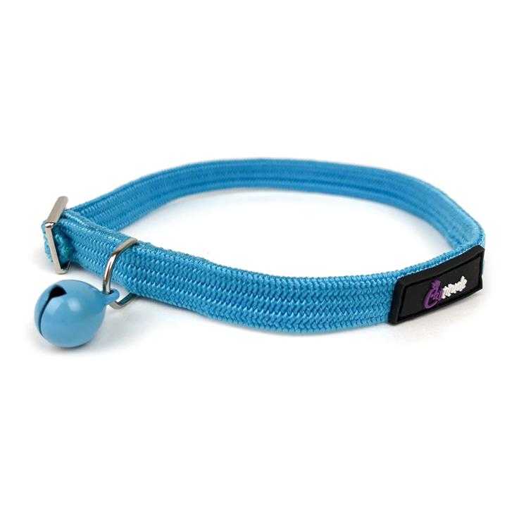 Cattitude Flexi Stretch Safety Cat Collar with Bell - Blue