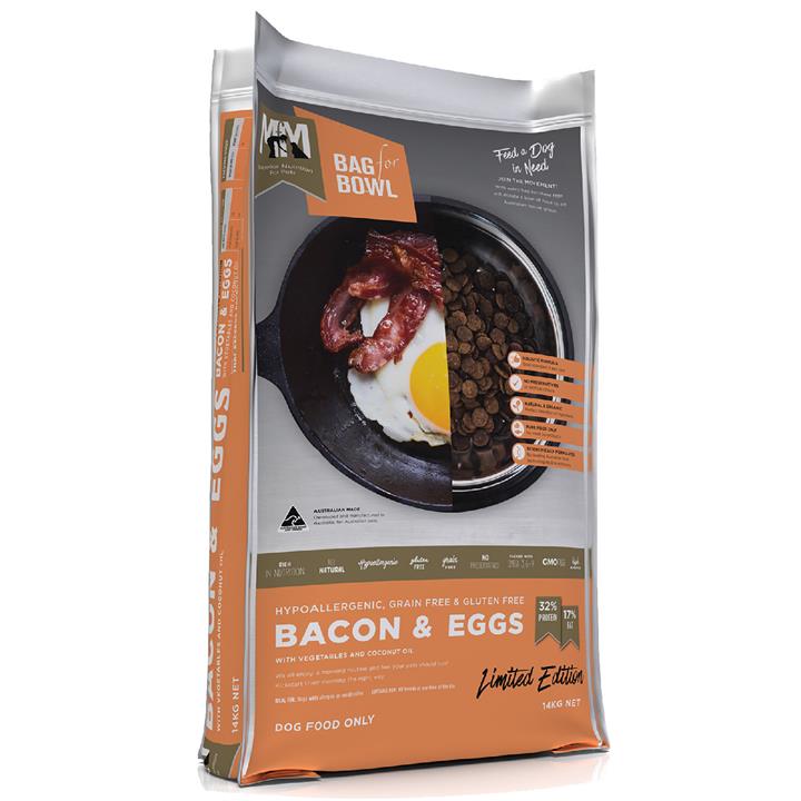 Meals for Mutts Limited Edition Bacon & Eggs Grain Free Dry Dog Food 14kg