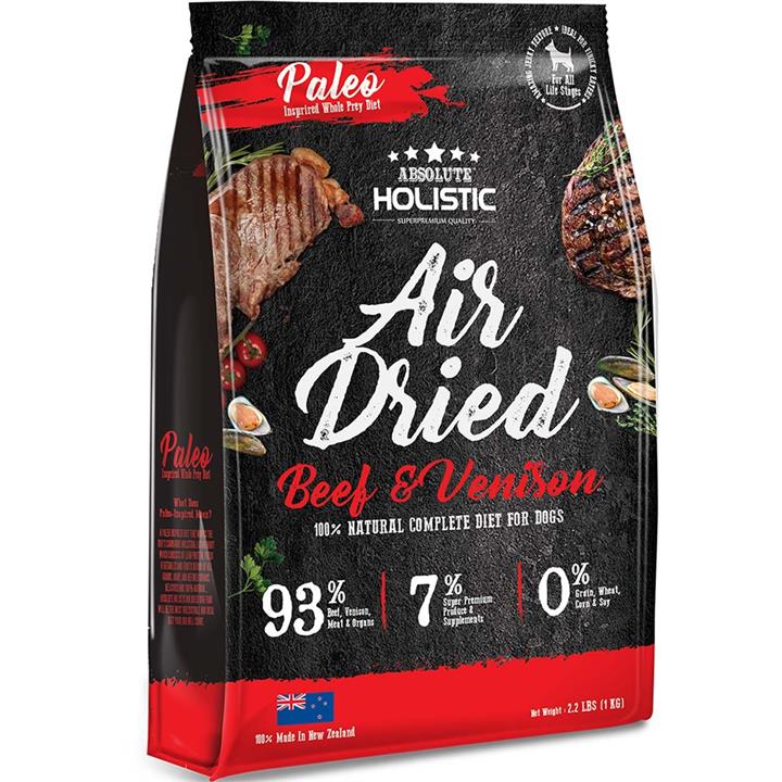 Absolute Holistic Air Dried Grain Free Dog Food Beef & Venison 1kg