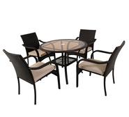 Freshwater 5 Piece Outdoor Dining Set Brown 4 Seater