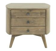 Rial 3 Drawer Bedside Table Neutral