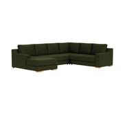Adaptable 6 Seater Modular With Left Chaise Green